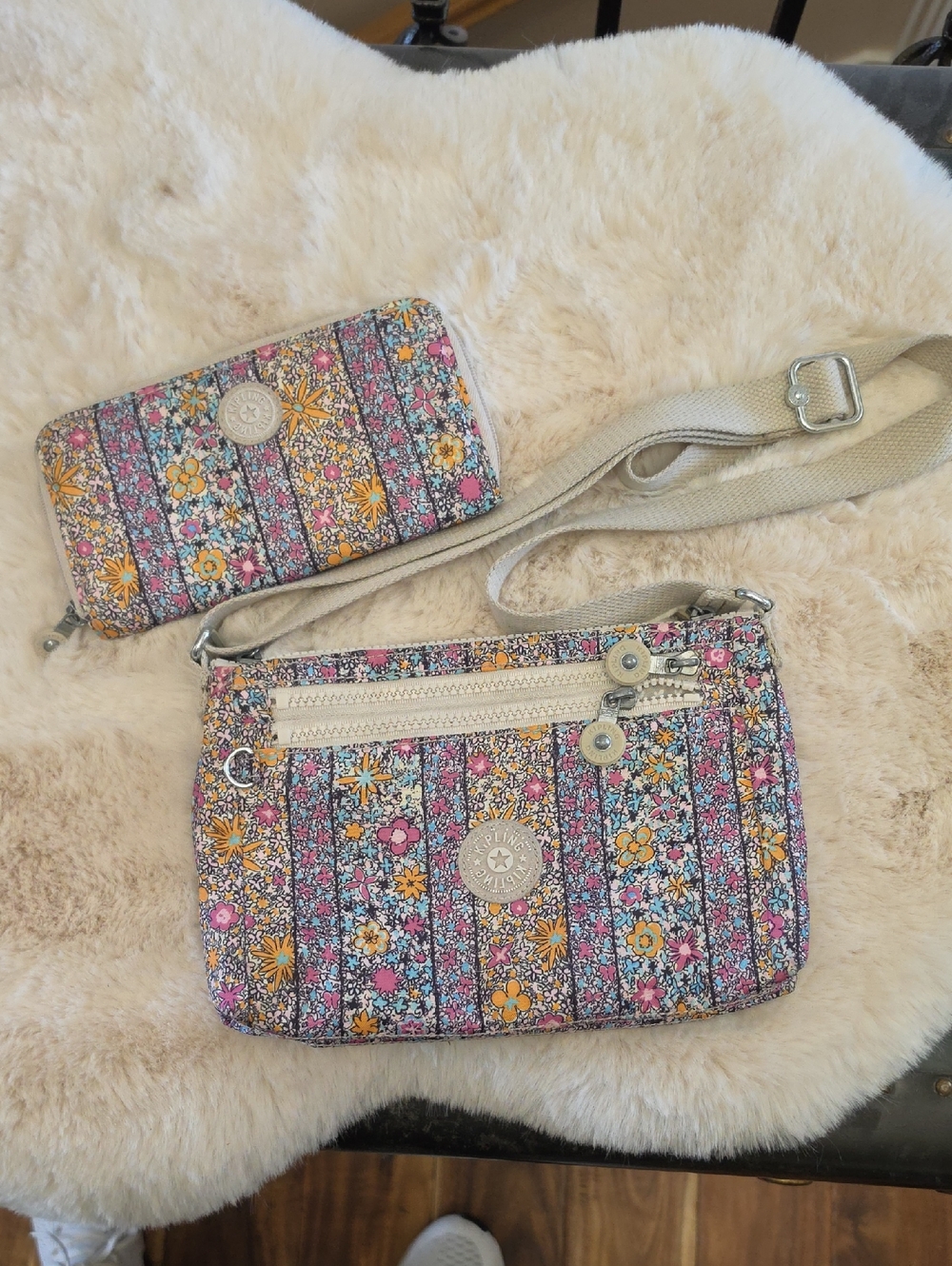 Kipling Floral  Crossbody Bag and Wallet Set - Multicolor